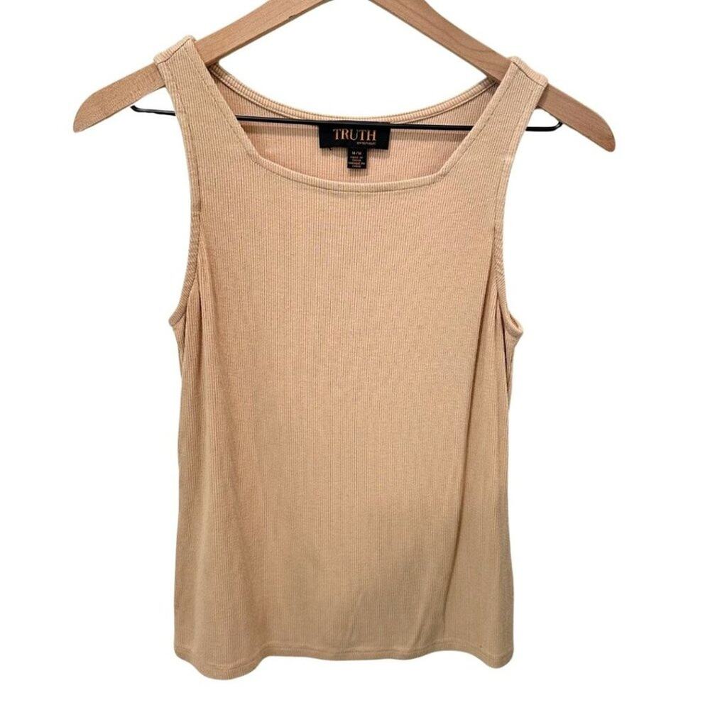 Truth Square Neck Tank Top Tan M